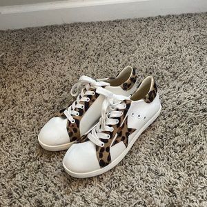 White + Cheetah Print Shoe Never Worn!!